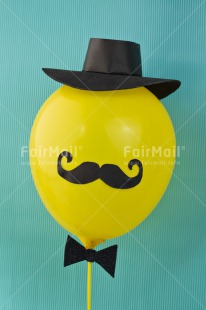 Fair Trade Photo Balloon, Birthday, Blue, Clothing, Colour image, Fathers day, Friendship, Hat, Moustache, Mug, Party, Peru, South America, Vertical, Yellow