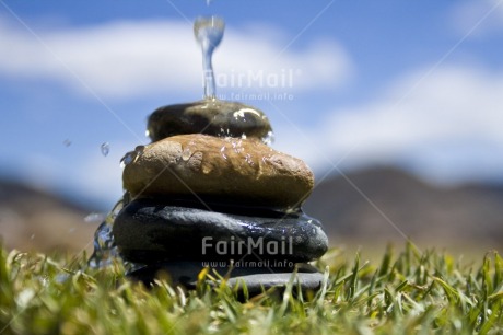 Fair Trade Photo Artistique, Balance, Colour image, Condolence-Sympathy, Day, Horizontal, Nature, Outdoor, Peru, Reflection, Sky, South America, Spirituality, Stone, Thinking of you, Water, Waterdrop, Wellness
