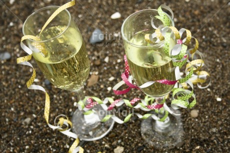 Fair Trade Photo Beach, Champagne, Colour image, Day, Decoration, Exams, Glasses, Horizontal, Invitation, Love, Marriage, Outdoor, Party, Peru, Sand, Seasons, South America, Summer, Wine