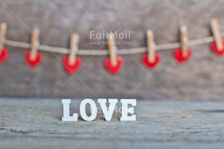 Fair Trade Photo Chachapoyas, Colour image, Hanging wire, Heart, Horizontal, Letter, Love, Marriage, Peg, Peru, Red, South America, Text, Thinking of you, Valentines day, Wedding