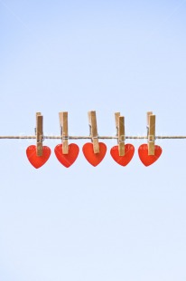 Fair Trade Photo Blue, Chachapoyas, Colour image, Friendship, Hanging wire, Heart, Love, Marriage, Mothers day, Peg, Peru, Red, South America, Thinking of you, Valentines day, Vertical, Wedding