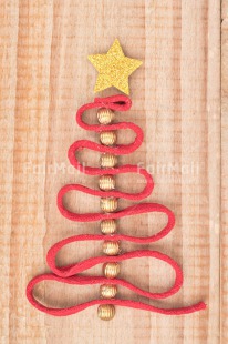 Fair Trade Photo Christmas, Christmas decoration, Christmas tree, Colour, Colour image, Object, Place, Red, South America, Star, Vertical, Wood, Yellow