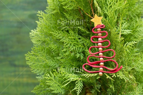 Fair Trade Photo Christmas, Christmas decoration, Christmas tree, Colour, Colour image, Green, Horizontal, Object, Place, Red, South America, Star, Yellow