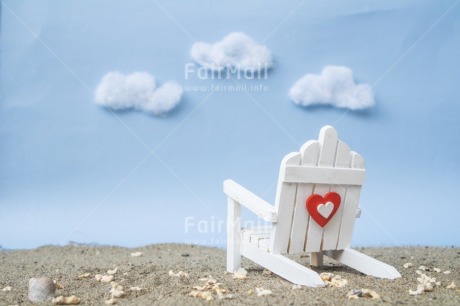Fair Trade Photo Beach, Bench, Chair, Cloud, Heart, Holiday, Love, Nature, New beginning, Object, Place, Relax, Retire, Retirement, Sand, Thinking of you