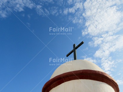 Fair Trade Photo Christianity, Church, Clouds, Colour image, Cross, Horizontal, Peru, Religion, Sky, South America