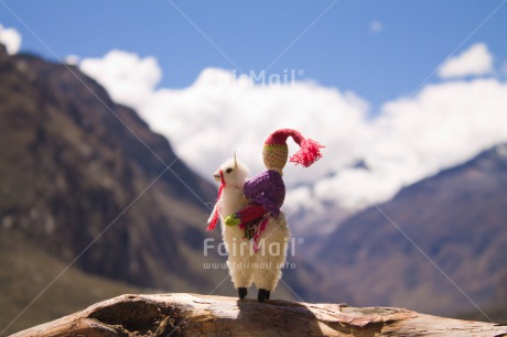 Fair Trade Photo Activity, Animals, Colour image, Day, Horizontal, Llama, Mountain, Nature, Outdoor, Peru, South America, Toy, Travel, Travelling