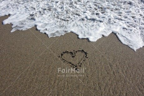 Fair Trade Photo Beach, Colour image, Day, Heart, Horizontal, Love, Outdoor, Peru, Sand, Sea, South America, Valentines day, Water