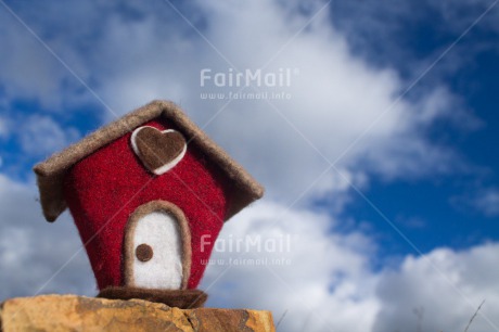 Fair Trade Photo Closeup, Clouds, Colour image, Heart, Horizontal, House, New home, Peru, Seasons, Sky, South America, Summer