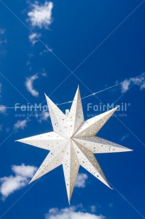 Fair Trade Photo Blue, Christmas, Colour image, Peru, Sky, South America, Star, Vertical, White