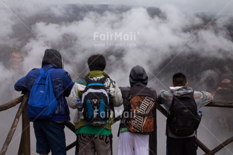 Fair Trade Photo Backpack, Clouds, Colour image, Friendship, Group of boys, Horizontal, People, Peru, South America, Together, Travel