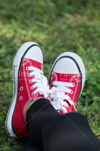 Fair Trade Photo Activity, Colour image, One person, Peru, Red, Relaxing, Shoe, South America, Vertical