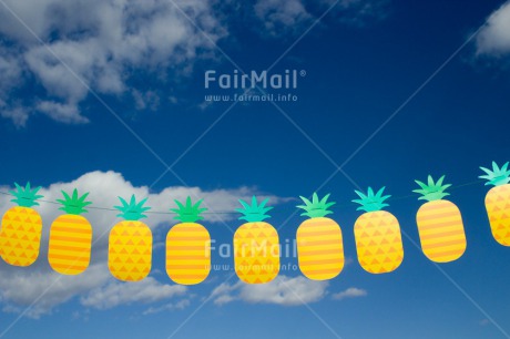 Fair Trade Photo Blue, Colour image, Exams, Food and alimentation, Fruits, Holiday, Horizontal, Invitation, Party, Peru, Pineapple, Sky, South America, Summer, Yellow