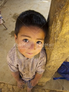 Fair Trade Photo Activity, Colour image, Looking at camera, One boy, One child, People, Perspective, Peru, Portrait fullbody, South America, Vertical