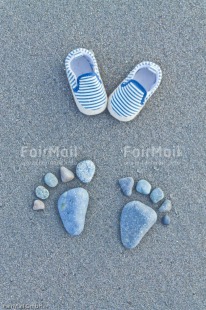 Fair Trade Photo Birth, Boy, Colour image, Footstep, Girl, New baby, People, Peru, Sand, Shoe, South America, Vertical