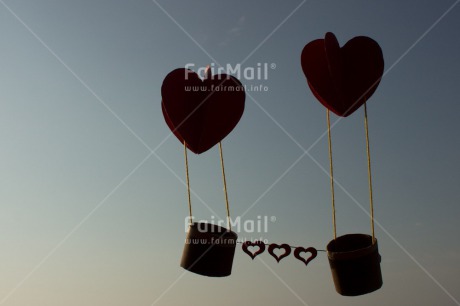 Fair Trade Photo Airballoon, Blue, Colour image, Heart, Horizontal, Love, Marriage, Peru, Red, Sky, South America, Thinking of you, Valentines day, Wedding