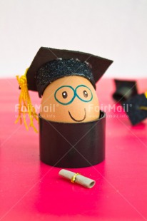 Fair Trade Photo Clothing, Colour image, Congratulations, Diploma, Egg, Food and alimentation, Hat, Indoor, One, Peru, Pink, South America, Success, Vertical, White