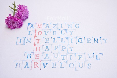 Fair Trade Photo Blue, Colour image, Flower, Letter, Mothers day, Peru, Print, Puzzle, Red, South America, Text, White