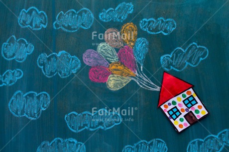 Fair Trade Photo Balloon, Clouds, House, New home, Sky
