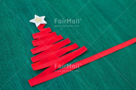Fair Trade Photo Christmas, Colour image, Green, Indoor, Peru, Red, Ribbon, Seasons, Silver, South America, Star, Tree, Winter