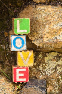 Fair Trade Photo Colour image, Colourful, Day, Letters, Love, Marriage, Multi-coloured, Nature, Outdoor, Peru, South America, Stone, Text, Valentines day, Vertical, Wedding, Wood