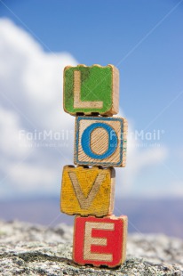 Fair Trade Photo Blue, Clouds, Colour image, Colourful, Day, Letters, Love, Marriage, Multi-coloured, Outdoor, Peru, Sky, South America, Text, Valentines day, Vertical, Wedding, Wood