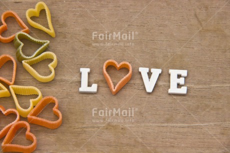 Fair Trade Photo Colour image, Food and alimentation, Heart, Letters, Love, Macaroni, Marriage, Peru, South America, Text, Valentines day, Wedding