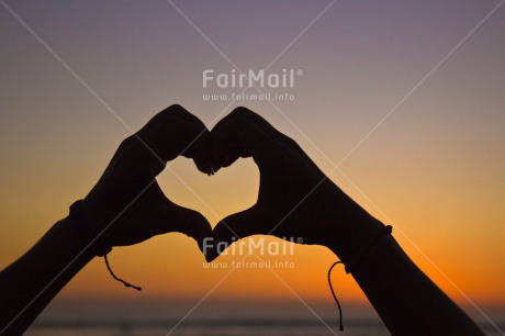 Fair Trade Photo Beach, Colour image, Colourful, Evening, Hand, Hands, Heart, Horizontal, Light, Love, People, Peru, Sea, Shooting style, Silhouette, Sky, South America, Sun, Sunset, Thinking of you