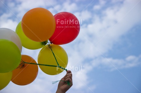 Fair Trade Photo Balloon, Birthday, Closeup, Day, Hand, Horizontal, Outdoor, Party, Peru, Sky, South America