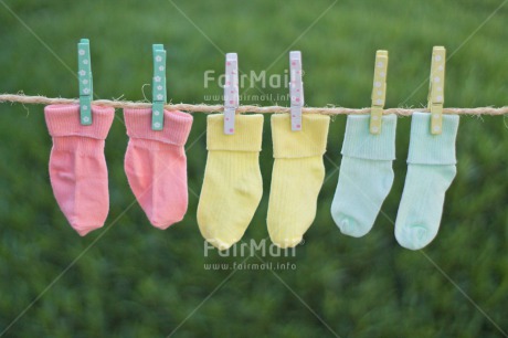Fair Trade Photo Birth, Colour image, Horizontal, New baby, Peru, Sock, South America, Washingline