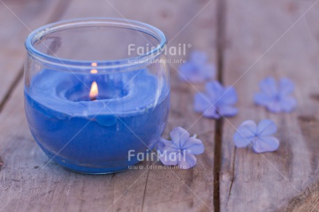 Fair Trade Photo Blue, Candle, Colour image, Condolence-Sympathy, Flower, Horizontal, Light, Peru, Purple, South America, Table, Wood