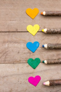 Fair Trade Photo Colour image, Colourful, Crayon, Heart, Love, Multi-coloured, Peru, South America, Valentines day, Wood