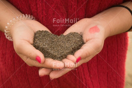 Fair Trade Photo Activity, Colour image, Giving, Hand, Heart, Horizontal, Love, Mothers day, Peru, Sand, South America, Valentines day