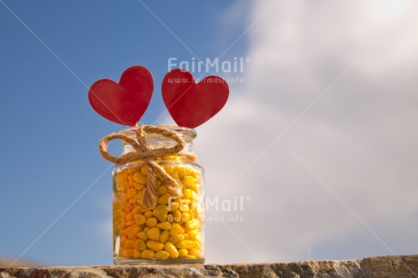 Fair Trade Photo Colour image, Day, Fathers day, Gift, Glass, Heart, Horizontal, Love, Marriage, Mothers day, Outdoor, Peru, Red, Ribbon, Rope, South America, Sweets, Thank you, Valentines day, Wedding, Yellow