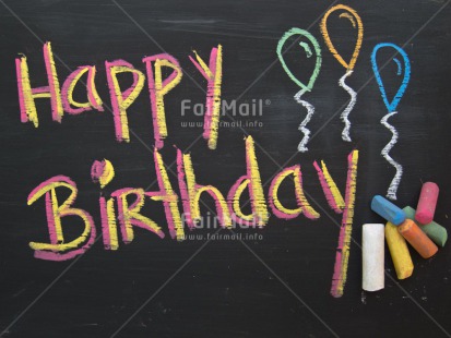 Fair Trade Photo Balloon, Birthday, Blackboard, Colour image, Hand, Horizontal, Letter, Peru, South America