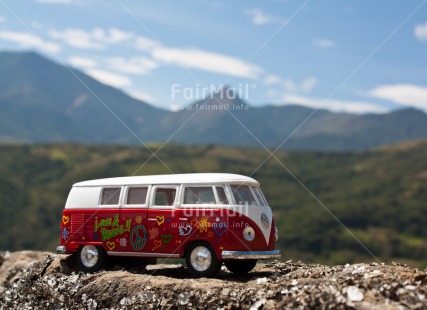 Fair Trade Photo Bus, Car, Colour image, Day, Freedom, Hippy, Holiday, Mountain, Outdoor, Peru, Rural, Scenic, Sky, South America, Transport, Travel