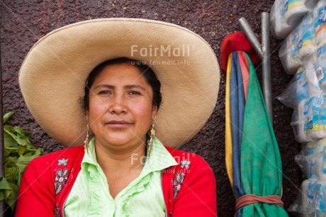 Fair Trade Photo Activity, Colour image, Day, Horizontal, Latin, Looking at camera, Market, One woman, Outdoor, People, Peru, Portrait headshot, Rural, Smiling, South America