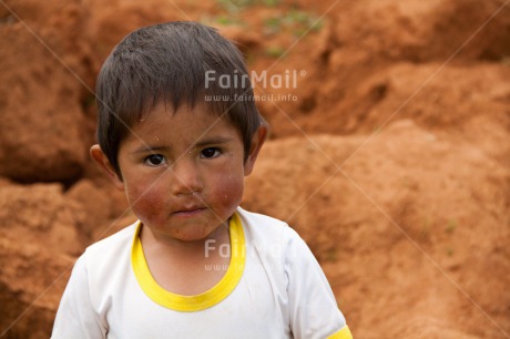Fair Trade Photo 0-5 years, Activity, Colour image, Day, Horizontal, Latin, Looking at camera, One boy, Outdoor, People, Peru, Rural, South America