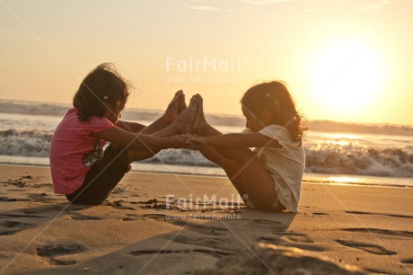 Fair Trade Photo Balance, Beach, Colour image, Cooperation, Friendship, Horizontal, Outdoor, People, Peru, Sister, South America, Together, Two girls, Wellness, Yoga