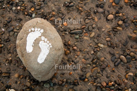 Fair Trade Photo Beach, Colour image, Condolence-Sympathy, Footstep, Horizontal, Peru, South America, Stone