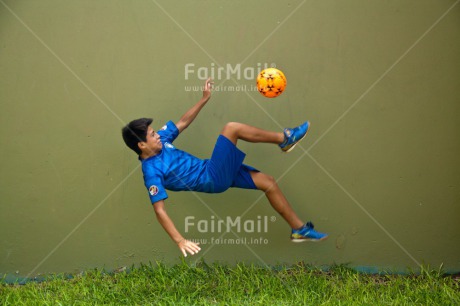 Fair Trade Photo Activity, Ball, Colour image, Horizontal, Jumping, One boy, People, Peru, Soccer, South America, Sport