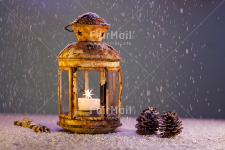 Fair Trade Photo Candle, Christmas, Colour image, Flame, Horizontal, Indoor, Lantern, Light, Peru, Pine, Seasons, Snow, South America, Winter