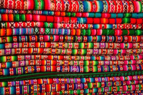 Fair Trade Photo Activity, Cloth, Clothing, Colour image, Colourful, Horizontal, Multi-coloured, Outdoor, Peru, South America, Traditional clothing, Weaving
