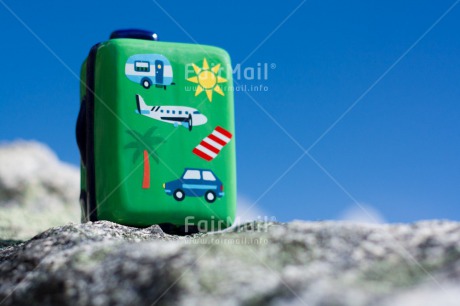 Fair Trade Photo Activity, Blue, Colour image, Day, Holiday, Horizontal, Mountain, Nature, Outdoor, Peru, Seasons, Sky, South America, Stone, Suitcase, Summer, Tourism, Travel, Travelling