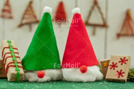 Fair Trade Photo Christmas, Christmas decoration, Christmas tree, Colour image, Gnome, Green, Horizontal, Peru, Present, Red, Santaclaus, South America, White