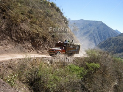 Fair Trade Photo Colour image, Cooperation, Good trip, Horizontal, Mountain, Multi-coloured, Nature, Outdoor, People, Peru, Rural, Scenic, South America, Streetlife, Transport, Travel, Truck