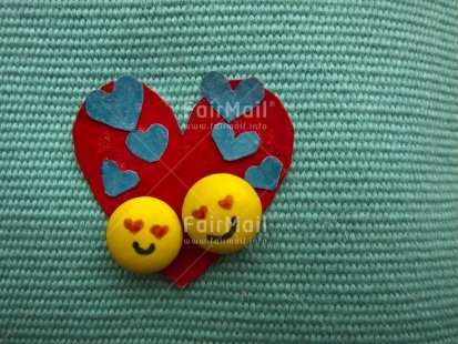 Fair Trade Photo Blue, Colour image, Heart, Horizontal, Love, Peru, Red, South America, Tabletop, Together, Valentines day