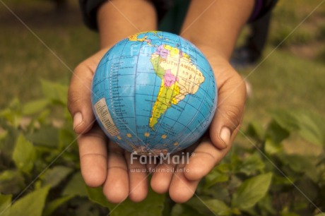 Fair Trade Photo Activity, Care, Closeup, Colour image, Day, Earth, Environment, Giving, Globe, Hand, Horizontal, Nature, Outdoor, Peru, Responsibility, South America, Sustainability, Values, World