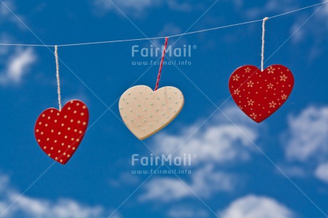 Fair Trade Photo Blue, Clouds, Heart, Horizontal, Love, Red, Sky, Summer, Valentines day, Washingline, White