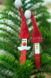 Fair Trade Photo Christmas, Closeup, Colour image, Funny, Green, Peru, Red, Santaclaus, South America, Tree, Vertical