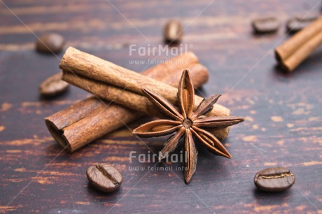 Fair Trade Photo Anise, Brown, Christmas, Christmas decoration, Cinnamon, Coffee, Colour, Colour image, Drink, Food and alimentation, Horizontal, Object, Place, South America, Wood